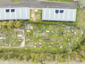 Aerial photo of the allotments